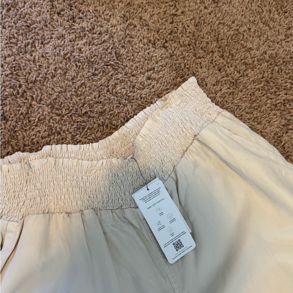 Calvin Klein Women's Cream Wide Leg Pants Tencel Size Large NWT - Picture 11 of 12